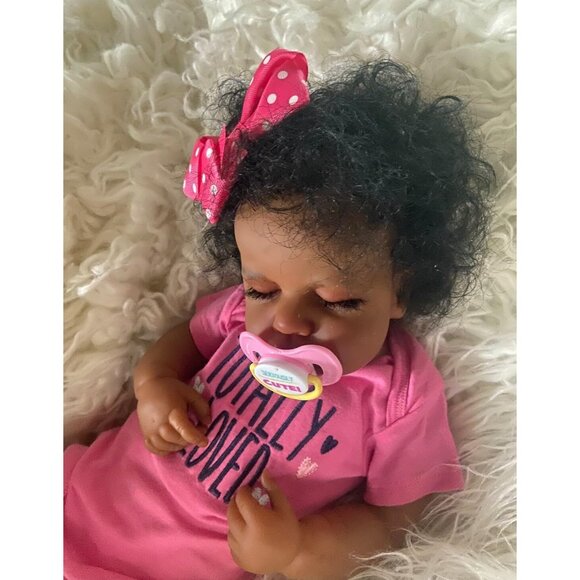 Reborn Baby Dolls Black Girl-20 Inch Realistic Newborn Baby Doll - Picture 6 of 8
